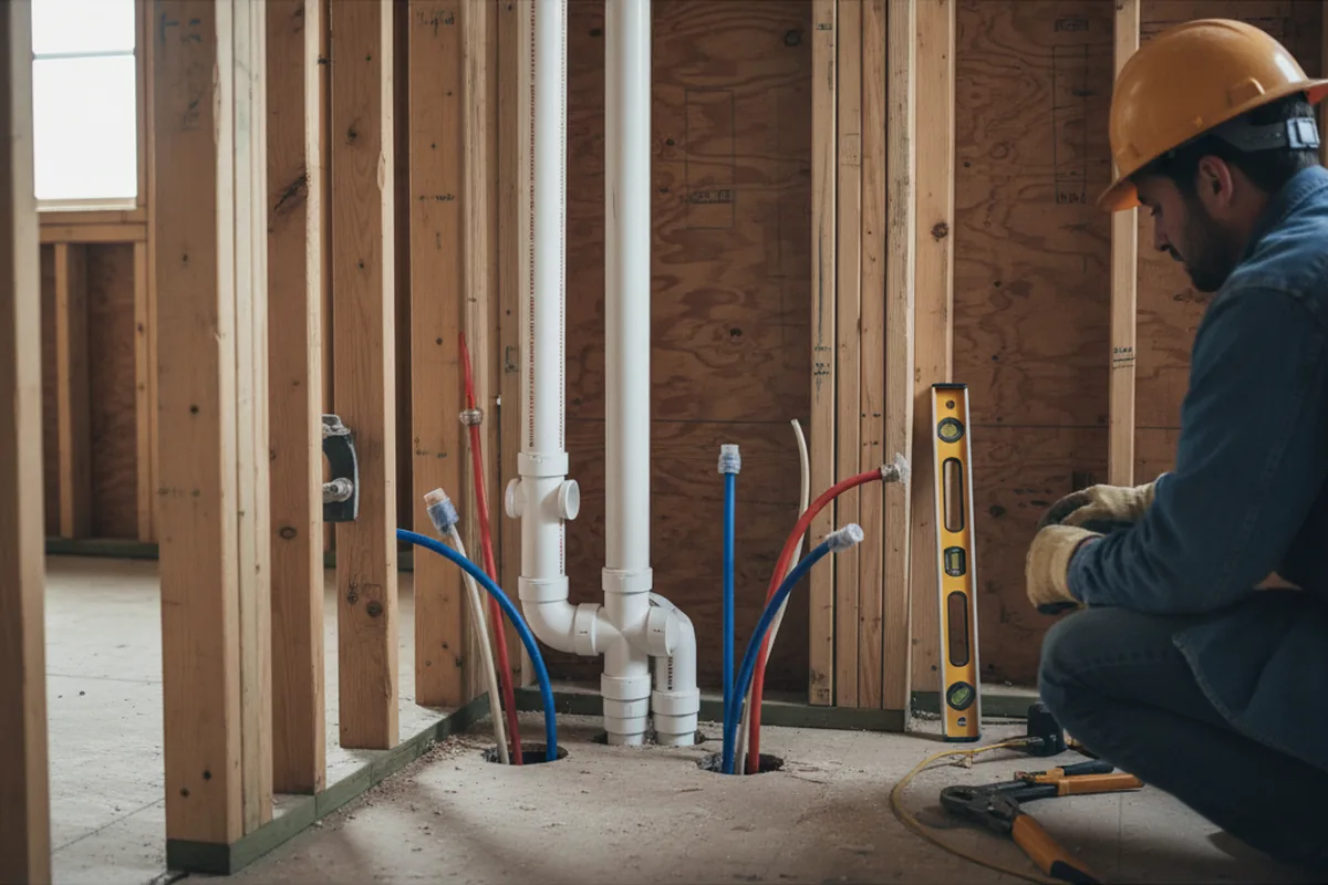 Drain and supply rough-in during Toilet Repair and Installation in Lindale